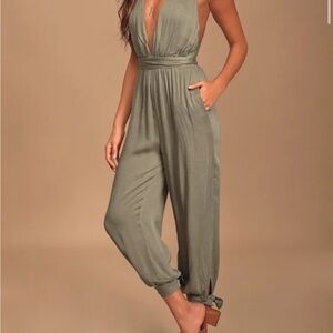 Lulu's Chic Sage Jumpsuit